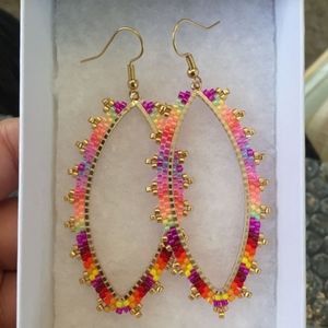 Flat beaded earrings